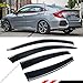 Fits for 2016-2019 Honda Civic 4 Door Sedan Clip on Style Chrome Trim Window Visor Rain Guard Deflector