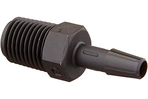 Eldon James A4-4BN Black Nylon Adapter Fitting, 1/4-18 NPT to 1/4" Hose Barb (Pack of 10)