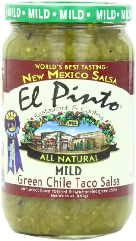 El Pinto Taco Salsa, Mild Green Chile, 16 Ounce (Pack of 6)