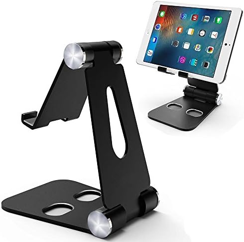 Samtronic Desktop Adjustable Cell Phone Stand, Cell Phone Stand Holder Cell Phone Tablet Video Game Holder Dock For iPhone 7 6 Plus 5 5c, Accessories, iPad & Tablets (4-10'') Foldable Adjustable Black