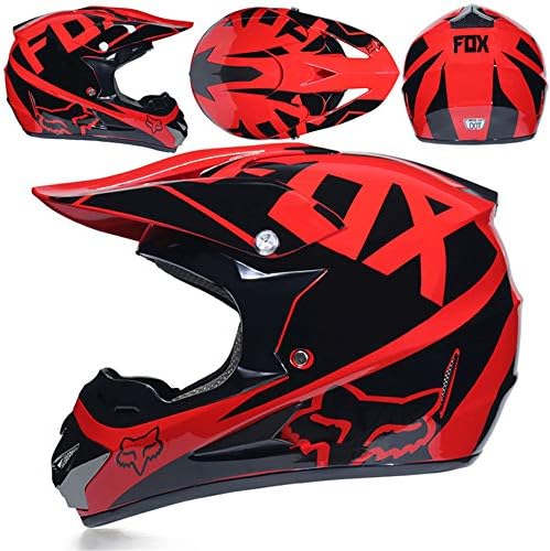 yaning Adult Offroad Helmet Goggles Gloves Gear Combo Purple Splatter
