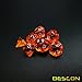 Bescon Mini Translucent Polyhedral RPG Dice Set 10MM, Small RPG Role Playing Game Dice Set D4-D20 in Tube, Transparent Orange