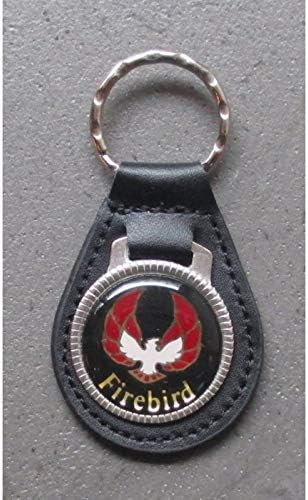 hotrodspirit – Metal Key Ring Leather Firebird Pontiac Logo Black Eagle Auto USA