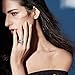 dnswez Crossover Rings for Women, Big Antique Gold Silver Rings Vintage Punk Chunky Silver Statement Rings 14K Gold Plated Ring Band Costume Jewelry Gifts for Women