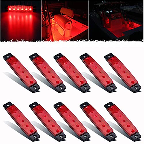 thumbnail image 2 of PSEQT 10-Pack Boat LED Strip Lights - 6 LEDs Each, IP67 Waterproof, 12V DC, Blue (for Interior, Deck, Cockpit) 2 of 9