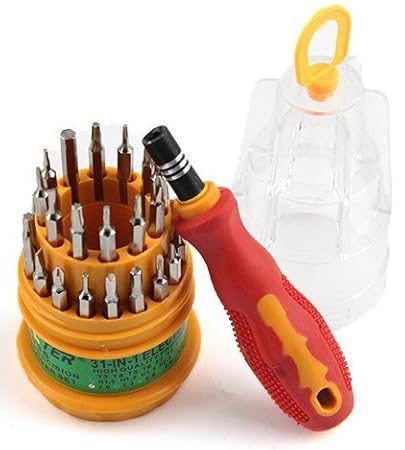 1Place Precision 31 in 1 Repairing Interchangeable Precise Screwdriver Tool Set Kit with Magnetic Holder for Home and Laptop (Multicolour)
