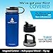 Liquid Savvy 18oz Insulated Water Bottle with 3 lids - Stainless Steel, Wide Mouth Double Walled Vacuum Insulated Bottle for Hot and Cold Beverages (Teal)