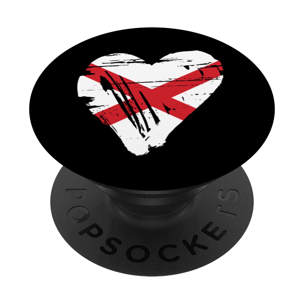 Retro Alabama State Heart Flag PopSockets Swappable PopGrip