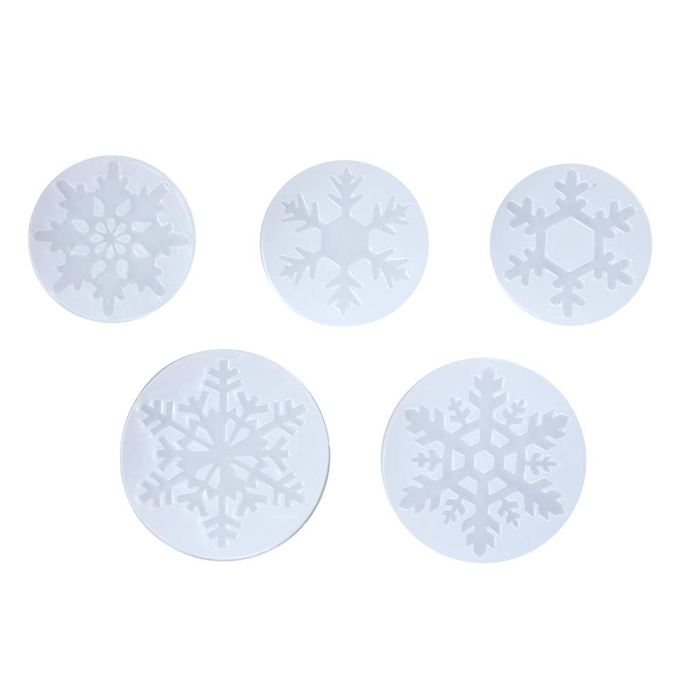 WANDIC Snowflake Silicone Mold, 5 Pcs Christmas Snowflake Resin Molds Crafting Clay Epoxy Snowflake Moulds for Christmas Decorating Pendants