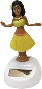 Iuhan Cute Hawaii Girl Car Solar Powered Dancing Animal Swinging Animated Bobble Dancer Car Decors (B)