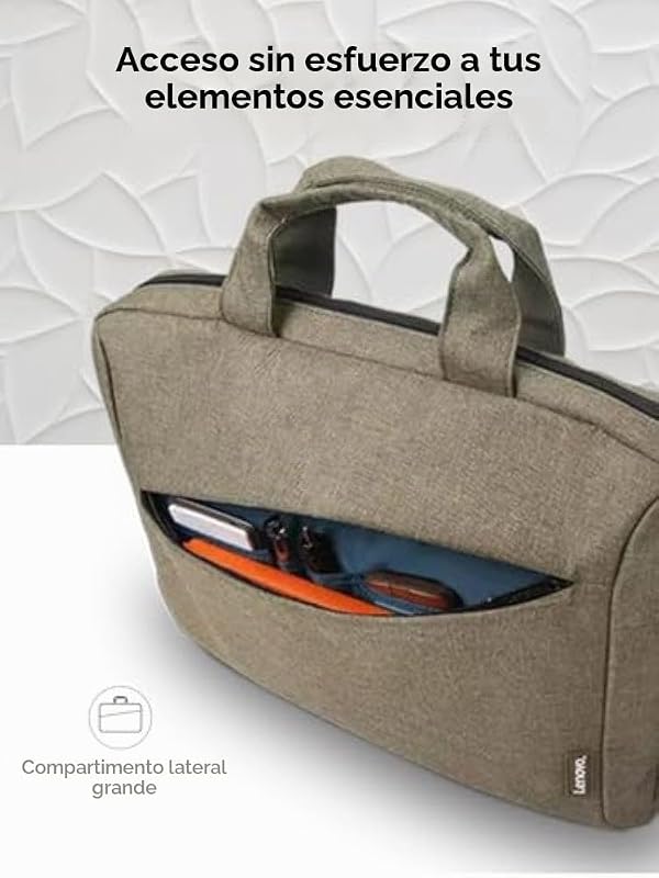 Mala casual T210 de 16", Mala fina com alça de ombro, Tecido Resistente à Chuva, Bolsos Organizados para Acessórios e Documentos – Verde