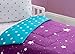Delta Children Reversible Girls Toddler 4 Piece Bedding Set (Fitted Sheet, Flat Top Sheet w/ Elastic bottom, Fitted Comforter w/ Elastic bottom, Standard Pillowcase) Girls Starry Night | Purple Stars