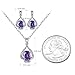 Incaton Valentines Gift, Amethyst Jewelry Sets Purple Pendant Necklace Jewelry Set for Women