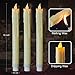 yoyufer FTC01 Flameless candles 3 Pack LED Flickering Flameless taper candles With Real wax and Timer 10 Inch (Ivory) [No included Battery]