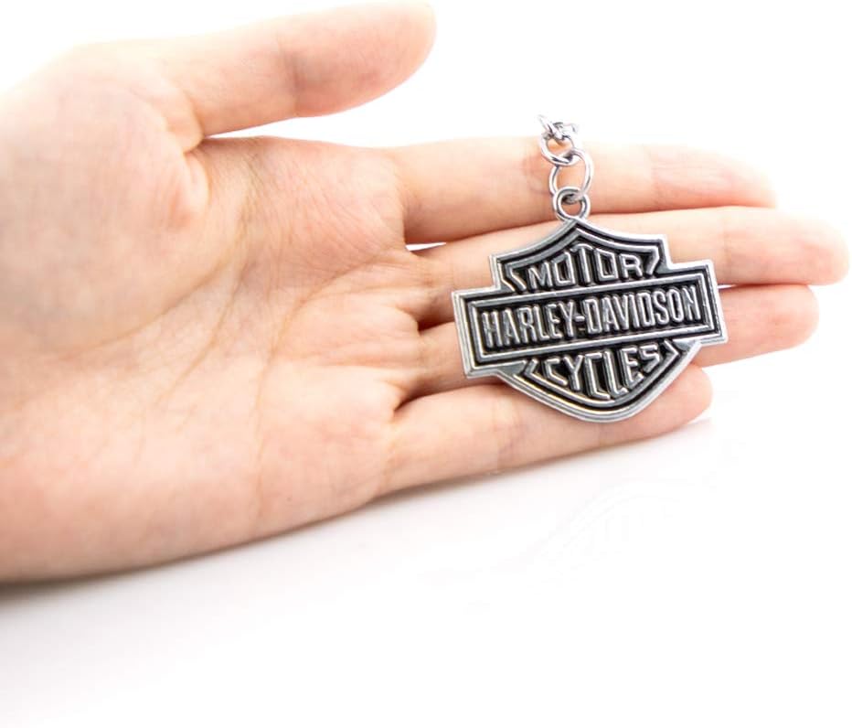 KKY Best 1PC Metal Motorcycle Key Chain Fit for Harley Davidson Emblem Keychain (Silver)