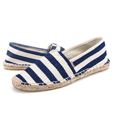 Alexis Leroy Herren Canvas Slip On - Bequeme Espadrille Schnürschuhe Für Den Alltag