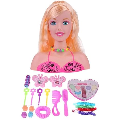 21x19cm Half Body Makeup Hairstyle Doll Cosmetic
