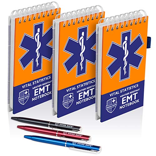 Emt Vital Notebook 3 Pack Includes 3 Pens 140 Waterproof Pages Notepad Designed For Emergency First Responders Ems Medical Professional