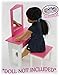 Matty's Toy Stop Pink/White Wooden Doll Furniture Doll Vanity with Bench and Pull Out Drawer for 18 inch Dolls (Fits American Girl Dolls)