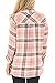 Jug&Po Womens Casual Cuffed 3 4 Long Sleeve Plaid Button Down Shirts Blouse Tops (X-Large, SZ Pink)