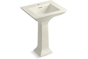 KOHLER Memoirs Stately 24" Pedestal bathroom sink with single faucet, White