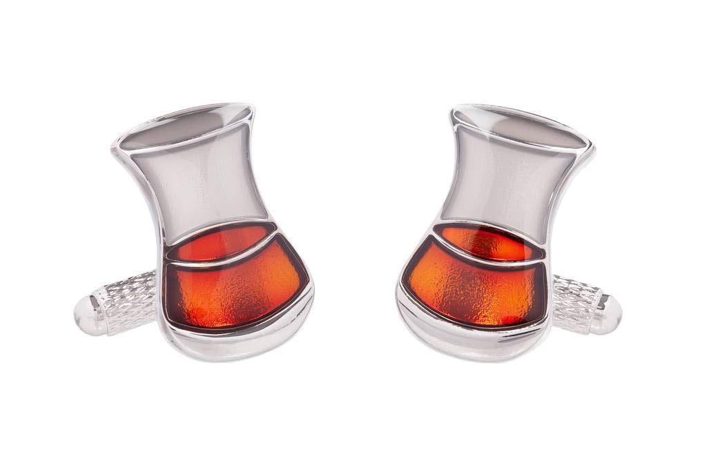 Onyx - Art Whisky Glass Cufflinks for Men Presented in London Cufflink Gift Box
