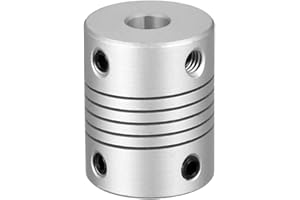 uxcell 6mm to 6.35mm Aluminum Alloy Shaft Coupling Flexible Coupler Motor Connector Joint L25xD19 Silver