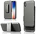 Zuzo iPhone X Belt Case With Rubberized Ribbed Texture and Swivel Belt Clip Kickstand for iPhone X / 10 (2017) (Black)