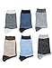 ADFOLF Mens Warm Wool Socks Thick Winter Thermal Stripe Wool Crew Socks (mixed color-1)
