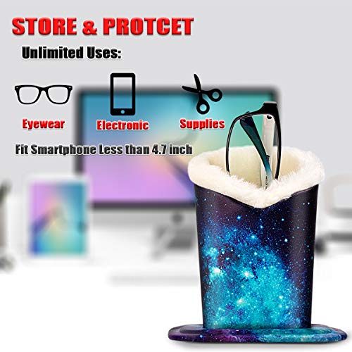 PG6 Plush Lined Eyeglasses Holder Stand Case Protective Glasses Case for Desks