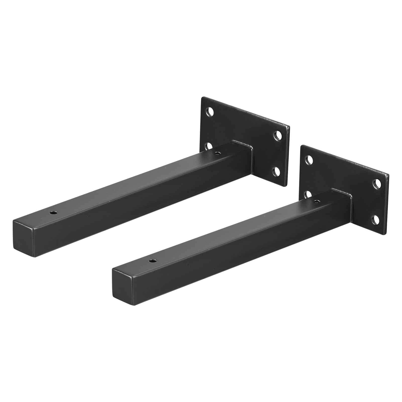 uxcell Floating Shelf Brackets, 2pcs 8"(200mm) Industrial Metal Brackets for Shelves Wall Mounted Shelf Supports, Black