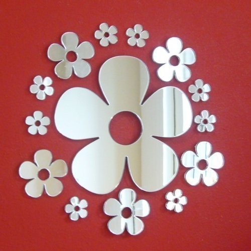 Super Cool Creations Bundles of Daisy Mirrors One x 20cm, One x 12cm, Five x 6cm, Five x 4cm & Eight x 2cm
