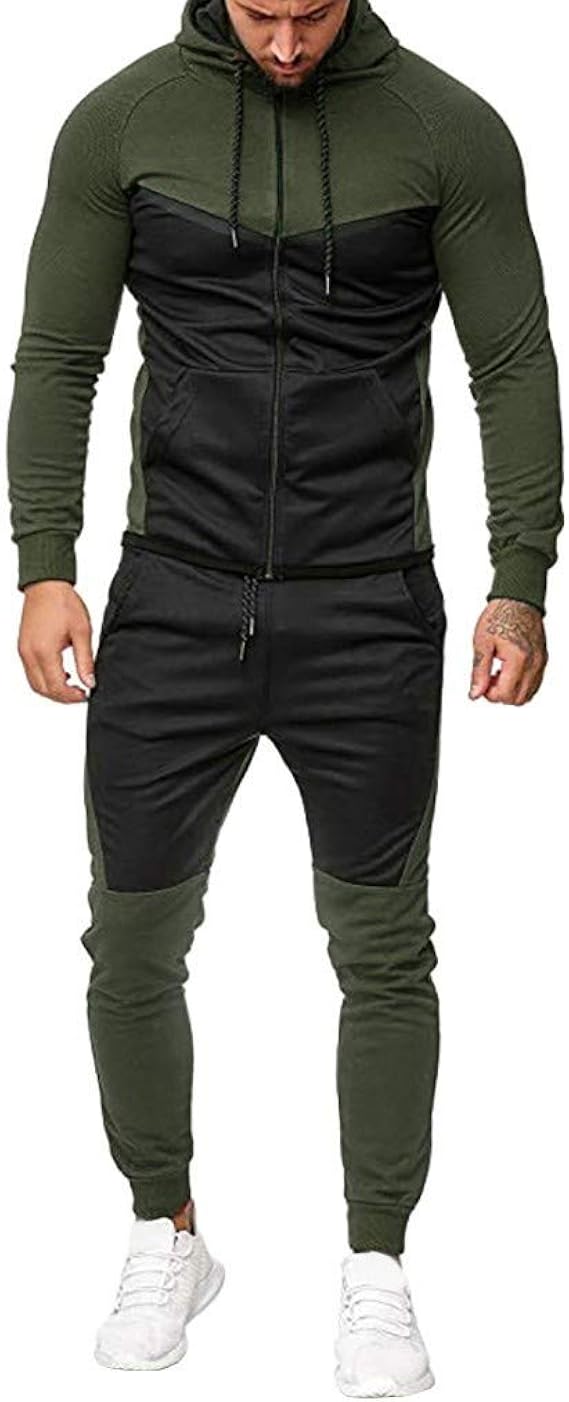 Maskjuwio Jogginganzug Herren - Sweatshirt & Hose Set, Einfarbig, Ohne Kapuze, Oversize