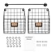 Wallniture RIVISTA File Organizer and Magazine Holder, Wall Mount Chicken Wire Basket Set with Rail and 10 S Hooks, Black, Metal