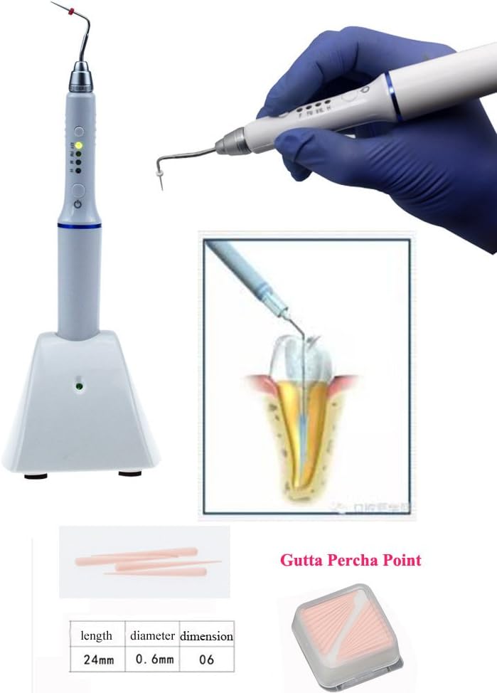 Tooth Charging Hot Melt Filling System Cordless Teether Percha Obturation System Endo Heated Pen with 4 tips