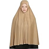 Yeieeo Modest Muslim Islamic Ramadan Hijab Scarf Soft Lightweight Rayon Hijab Long Scarf(Khaki)