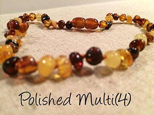 Baltic Amber Teething Necklace for Babies and Toddlers Polished Multi (4)