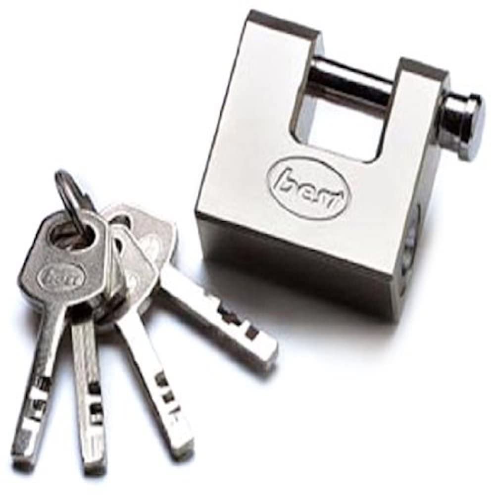 Merriway® BH01709 Armoured Shutter Security Padlock, Nickel Plated 50mm (2 inch)