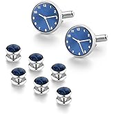 wynameleri Mens Tuxedo Shirt Button and Cuff Links Set, Classic Shirts Cufflink Studs, Formal Business Wedding Jewelry