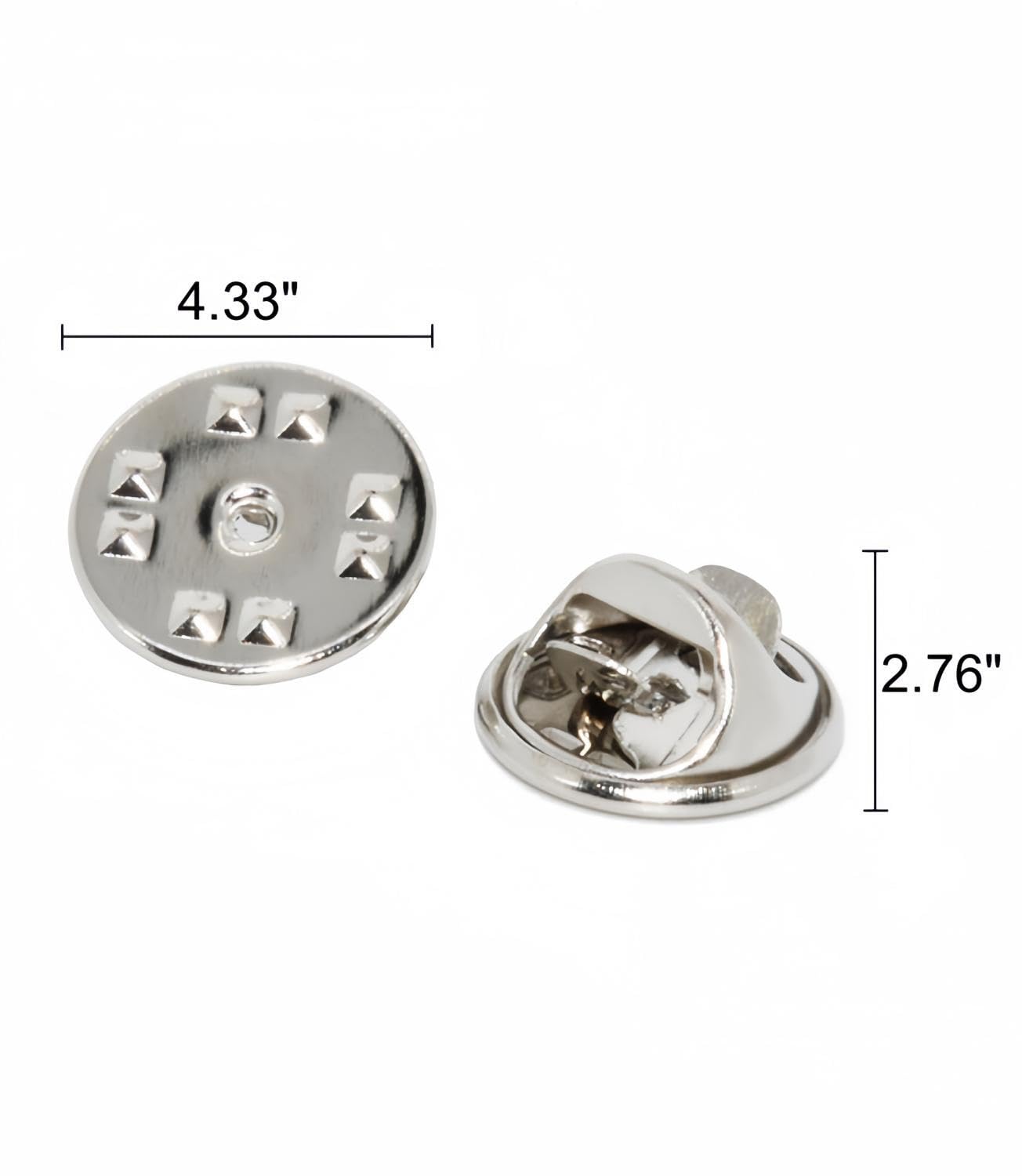 50 Pieces Lapel Butterfly Clutch Pin Backs - Metal Enamel Backing Replacement for Craft Making (Silver)