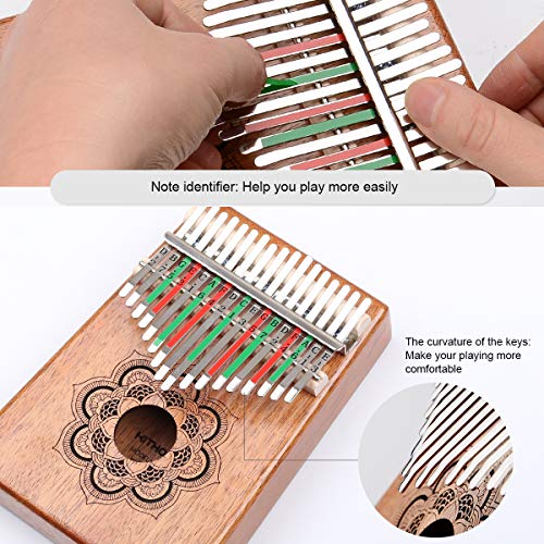 Kithouse Kalimba 17 Keys Thumb Piano, Portable thumb piano Mbira Finger Piano Include EVA protective Kalimba box, Music Song Book, tuning hammer(Mandala Flower), Gift for Kids Adult Beginners - Thumbnail 5