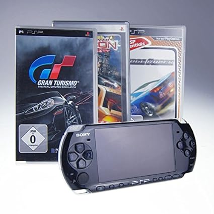 PSP 3004 schwarz mit Gran Turismo + Need for Speed + Ridge Racer (inklusive Ladekabel)