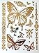 5 Sheets Metallic Tattoos Gold and Silver Flash By Modern Boho HUGE Collection Fast (Fly High Collection)