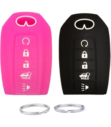 Key Fob Cover For Infiniti QX80 QX60 Q50 - 2 Pack Silicone Case For 2014-2024 Models | Black