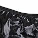 YiZYiF Women's Lace-up Crotchless Panties Faux Leather Brief Underwear Black XX-Large