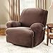 SureFit Sure Fit Stretch Pinstripe 1-Piece - Recliner Slipcover - Chocolate