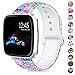 Humenn Bands Compatible with Fitbit Versa,Soft Silicone Fadeless Pattern Printed Wristband Versa Smart Fitness Watch, Women Men (H,Painting, H,Painting)