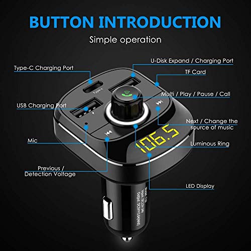BluetoothÂ FMÂ TransmitterÂ forÂ Car - Soyond Wireless FM Radio Transmitter Bluetooth Receiver Adapter Hands-Free Calling Car Kit with Dual USB Quick Charging Ports Support USB Drive, TF Card, MP3 Player
