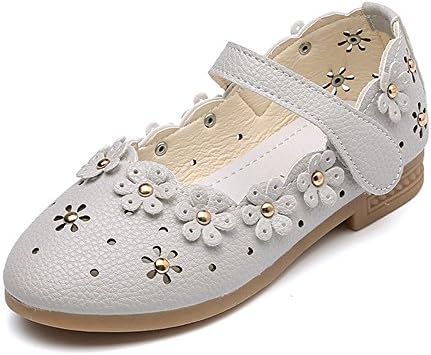 Girls Leather Bows Design Soft Round Toe Princess Dress Mary Jane Flat Shoes