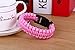 Outdoor Survival Paracord Bracelet Geekpal Includes Fire Starter, Whistle Kits, Knife, 8.6Inch of Paracord Black